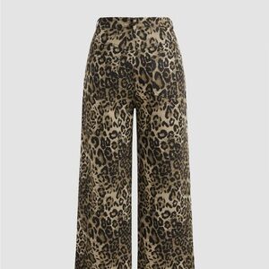 Cider Leopard Print Wide-Leg Pants